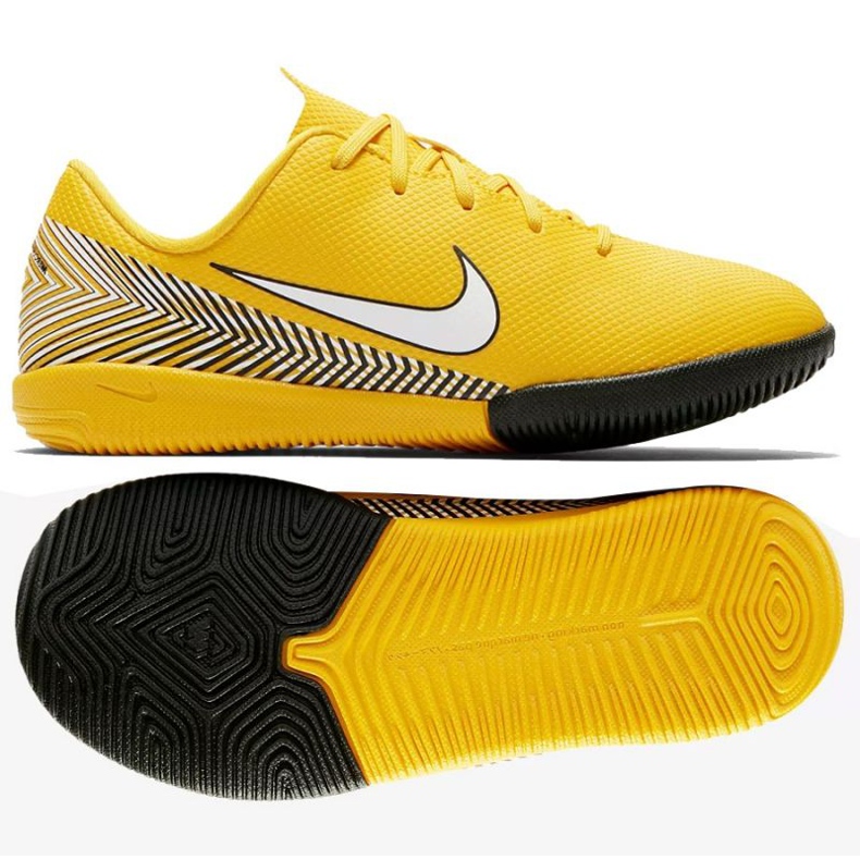 Chaussures d'intérieur Nike Mercurial Vapor 12 Academy Neymar Ic Jr AO2899-710 jaune jaune 1