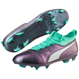 Chaussures de football Puma One 3 Il Lth Fg Color Shift-Bi M 104928 01 multicolore multicolore 3