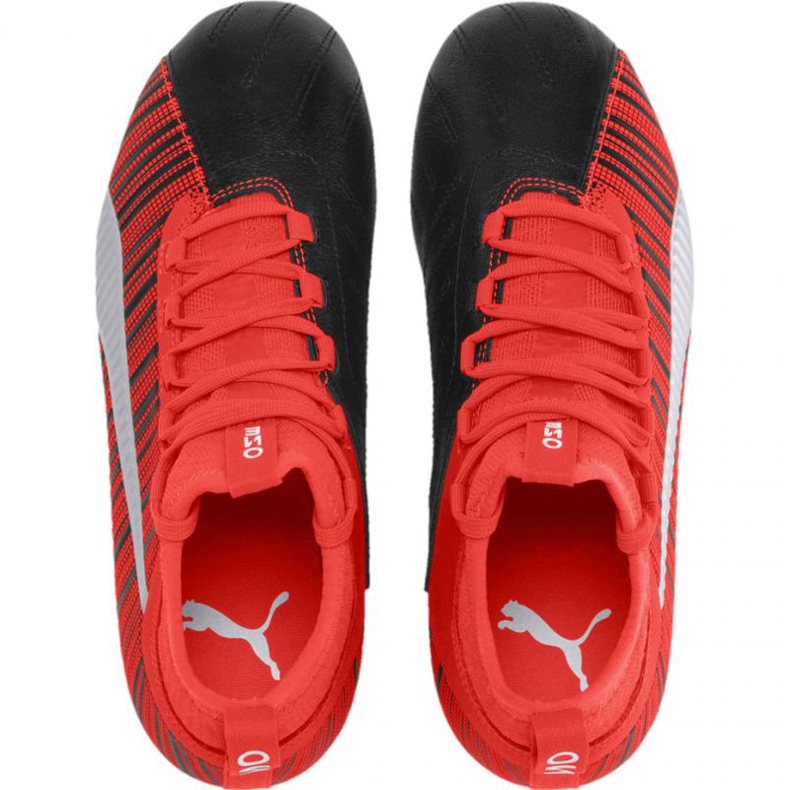 Chaussures de football Puma One 5.3 Fg Ag JR105657 01 rouge et noir multicolore oranges et rouges 1