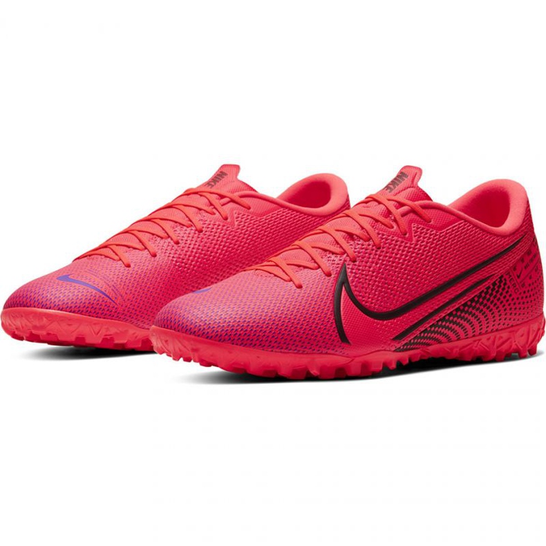 Nike Mercurial Vapor 13 Academy Tf M AT7996-606 chaussures de football rouge oranges et rouges 1