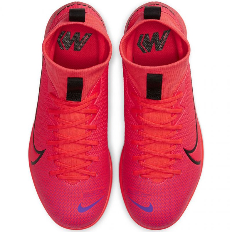 Chaussures d'intérieur Nike Mercurial Superfly 7 Academy Ic Jr AT8135-606 rouge oranges et rouges 1