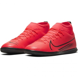 Chaussures d'intérieur Nike Mercurial Superfly 7 Club Ic Jr AT8153-606 multicolore oranges et rouges 3