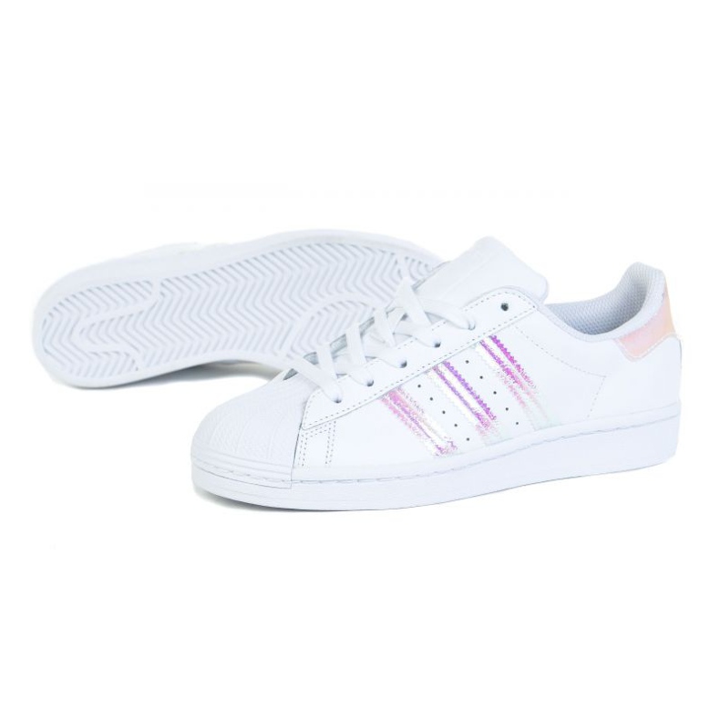 Chaussures Adidas Superstar Jr FV3139 blanche le noir 1