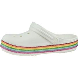 Sabots à paillettes arc-en-ciel Crocs 206151-100 blanc 1