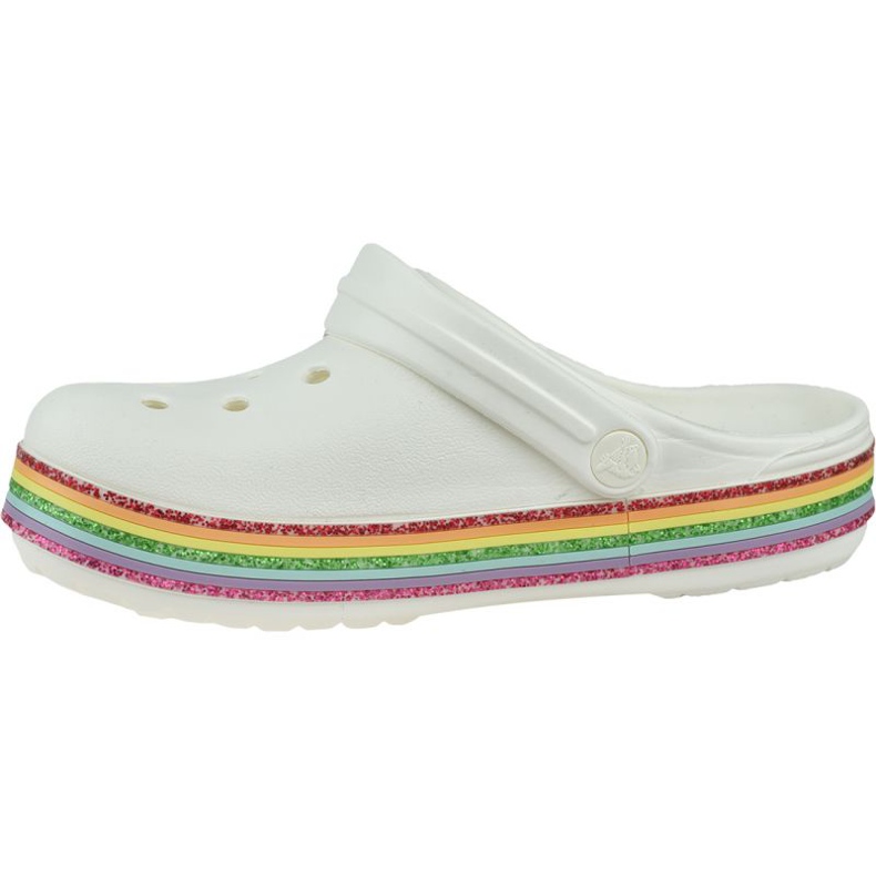 Sabots à paillettes arc-en-ciel Crocs 206151-100 blanc 1