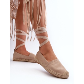 FB1 Espadrilles en daim beiges nouées Ismanne 3
