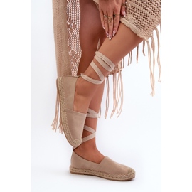 FB1 Espadrilles en daim beiges nouées Ismanne 4