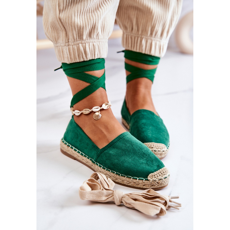 FB1 Espadrilles en Daim Vert Foncé Ismanne 1