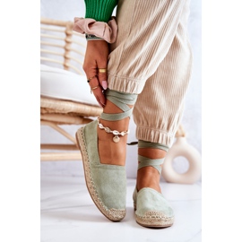 FB1 Espadrilles en daim Ismanne vertes nouées 2