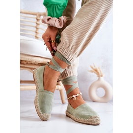 FB1 Espadrilles en daim Ismanne vertes nouées 3