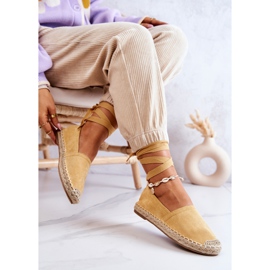 FB1 Espadrilles en daim Ismanne jaunes nouées 7