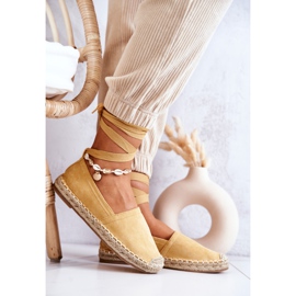 FB1 Espadrilles en daim Ismanne jaunes nouées 5
