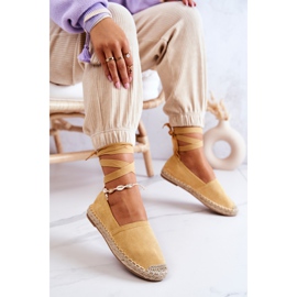 FB1 Espadrilles en daim Ismanne jaunes nouées 6