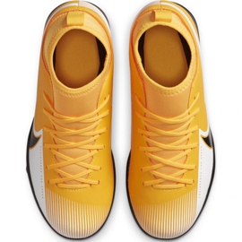 Nike Mercurial Superfly 7 Club Tf Jr AT8156 801 chaussures de football jaune blanc jaunes 1