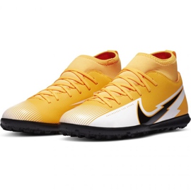 Nike Mercurial Superfly 7 Club Tf Jr AT8156 801 chaussures de football jaune blanc jaunes 3