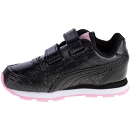 Puma Vista Glitz V Bébés Jr 369721-10 le noir rose 1 Puma Vista Glitz V Bébés Jr 369721-10 le noir rose 1