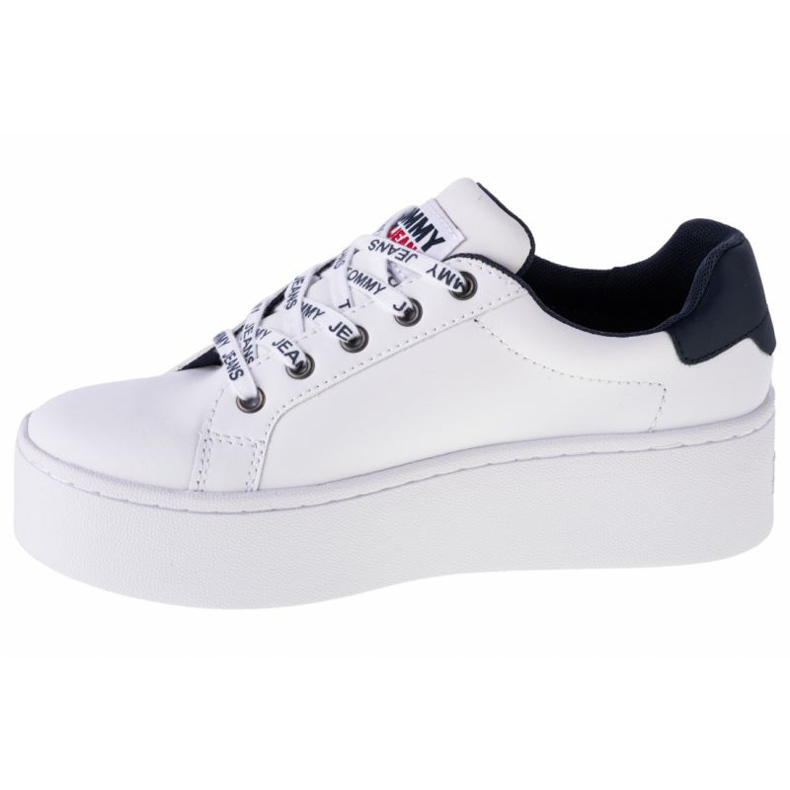 Tommy Hilfiger Iconic Leather Flatform chaussures en EN0EN01113-YBR blanc 1