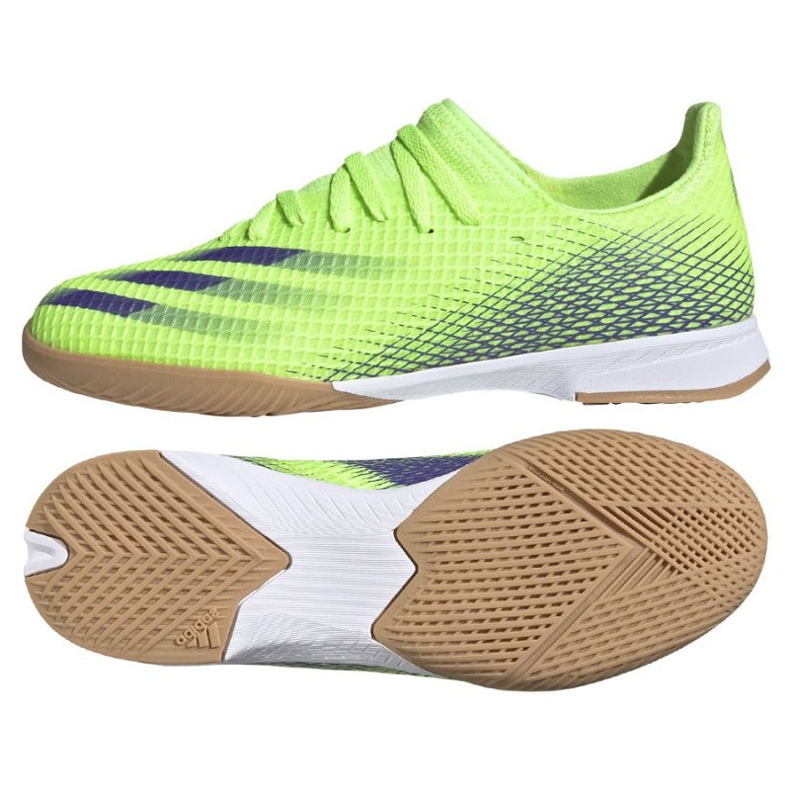 Chaussures de foot Adidas X Ghosted.3 In Jr EG8223 vert vert 1