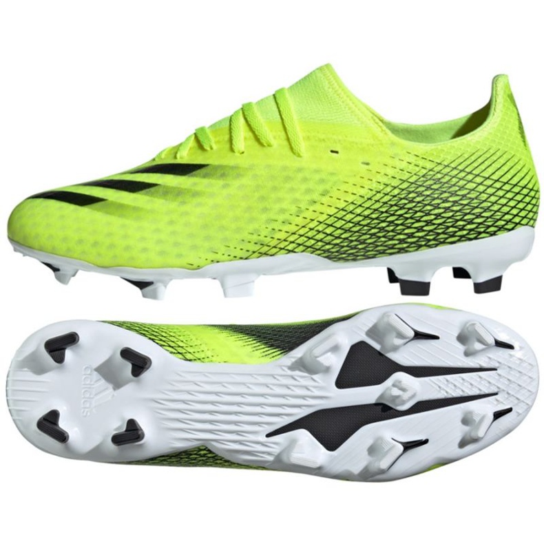 Chaussures de foot Adidas X Ghosted.3 Fg M FW6948 néon blanc, jaune-vert vert 1