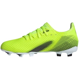 Chaussures de foot Adidas X Ghosted.3 Fg Jr FW6934 néon blanc, jaune-vert vert 2