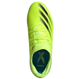 Chaussures de foot Adidas X Ghosted.3 Fg Jr FW6934 néon blanc, jaune-vert vert 3