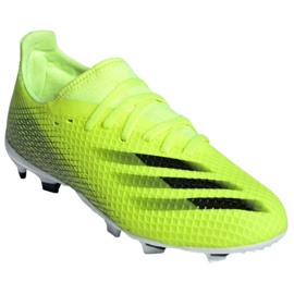 Chaussures de foot Adidas X Ghosted.3 Fg Jr FW6934 néon blanc, jaune-vert vert 4