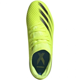 Chaussures de foot Adidas X Ghosted.3 Fg Jr FW6934 néon blanc, jaune-vert vert 5