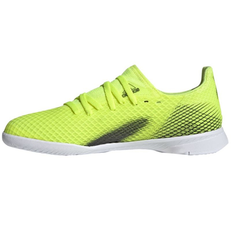 Chaussures de foot Adidas X Ghosted.3 In Jr FW6924 blanc, jaune néon vert 1