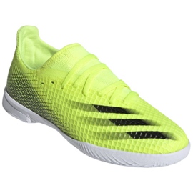 Chaussures de foot Adidas X Ghosted.3 In Jr FW6924 blanc, jaune néon vert 3