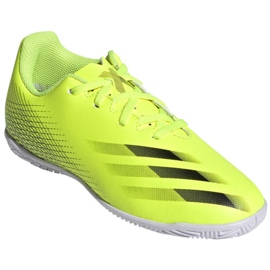 Chaussures de foot Adidas X Ghosted.4 In Jr FW6923 vert, jaune néon vert 3