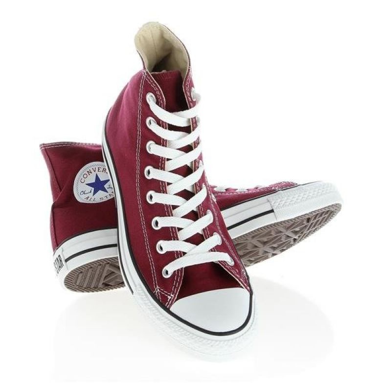 Converse Chuck Taylor Hi M9613 blanche rouge 1 Converse Chuck Taylor Hi M9613 blanche rouge 1