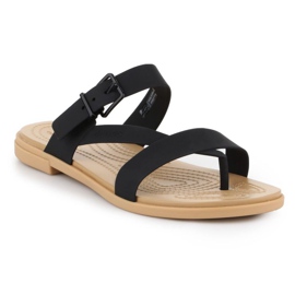 Crocs Tulum Toe Post Sandale W 206108-00W noir 1