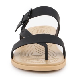 Crocs Tulum Toe Post Sandale W 206108-00W noir 2