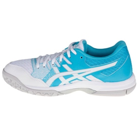 Asics Gel-Rocket 9 W 1072A034-104 blanche bleu 1 Asics Gel-Rocket 9 W 1072A034-104 blanche bleu 1