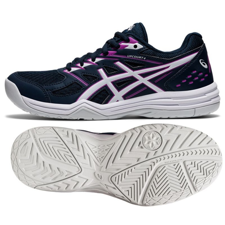 Asics Upcourt 4 W 1072A055 401 chaussures de volley-ball noir bleu marine 1