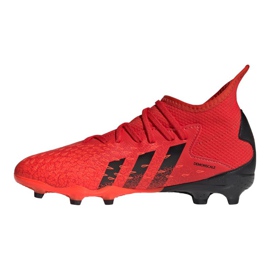 Chaussures de foot Adidas Predator Freak.3 Fg Jr FY6282 rouge oranges et rouges 1
