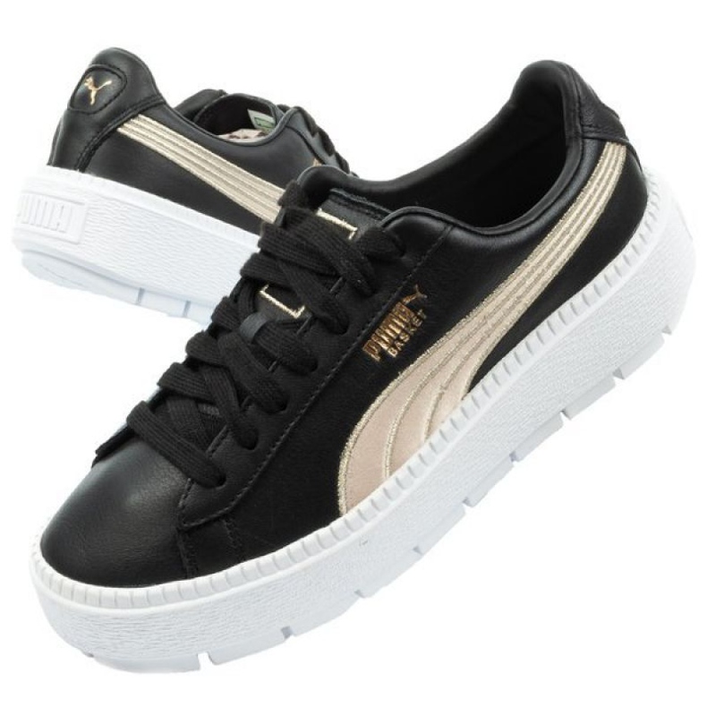 Puma Plateforme en daim Trace W 367728 01 le noir d'or 1