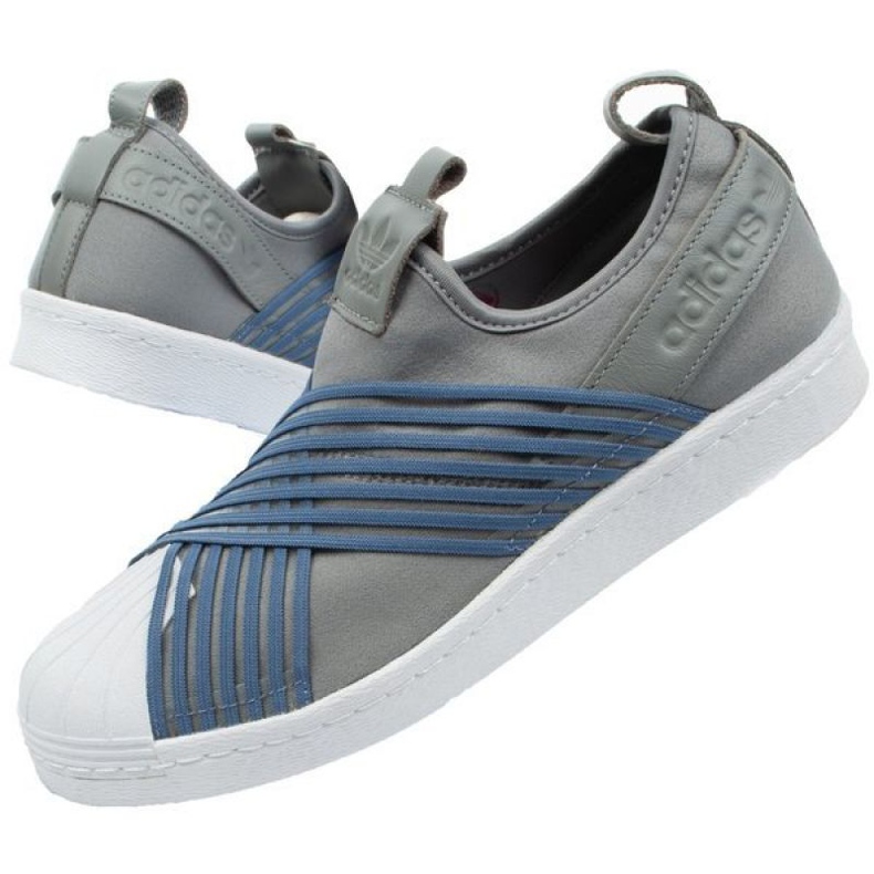 Chaussures Adidas Superstar Slipon Femme CG6012 bleu gris 1