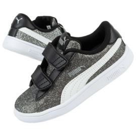 Puma Smash V2 Glitz Glam Jr 367380 04 noir argent 1
