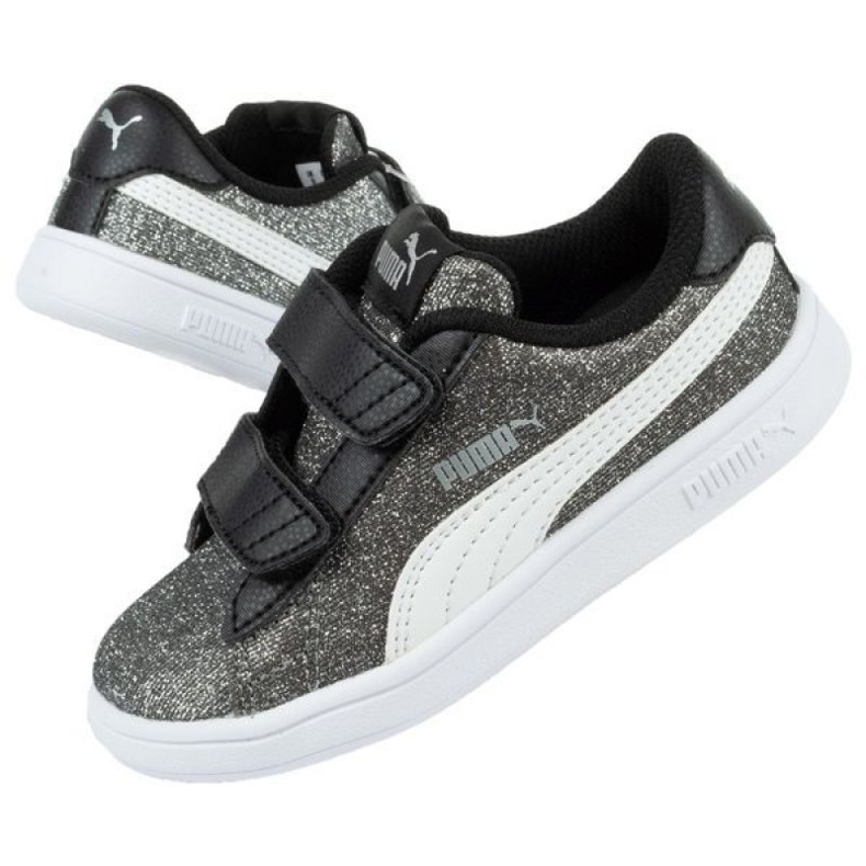 Puma Smash V2 Glitz Glam Jr 367380 04 noir argent 1