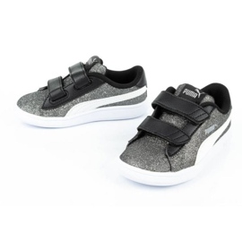 Puma Smash V2 Glitz Glam Jr 367380 04 le noir argent 7