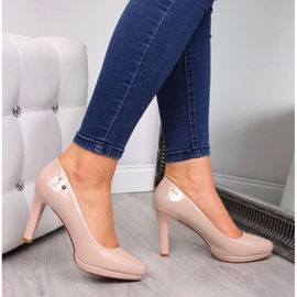 Escarpins laqués sur la plateforme Sergio Leone W SK53C blanche rose 2