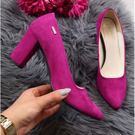 Escarpins sur le poste de Monique W AN866H fuchsia blanc rose 1