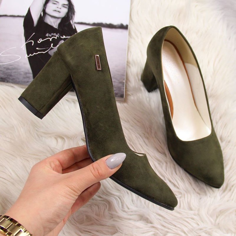 Escarpins sur le poteau Monique W AN866J olive kaki vert 1