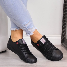 Baskets basses en cuir écologique Cross Jeans W INT1140A noir le noir 2