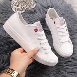 Baskets basses en cuir écologique Cross Jeans W INT1140B blanc 1