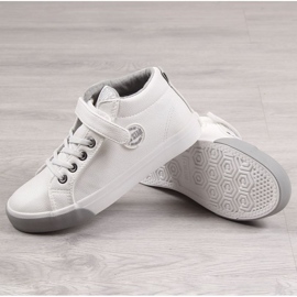 Baskets en cuir écologique Big Star W EE374002 blanches 1