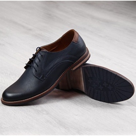 Chaussures en cuir Gregor M 1836 bleu marine 1