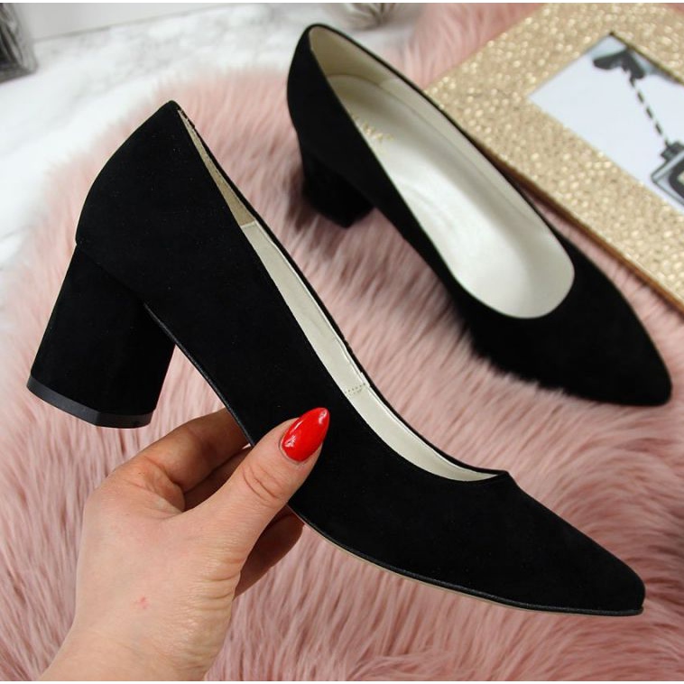 Escarpins sur le pilier en daim Juma W CIT2711D noir 1