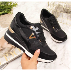 Baskets compensées Potocki W WM747A noir doré 1